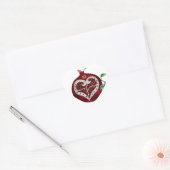 Sticker Cœur Judaica Pomegranate Heart Hanoukka Rosh Hashanah (Enveloppe)