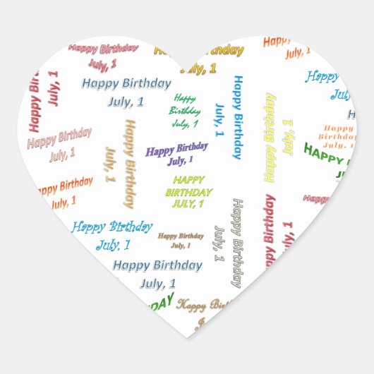Sticker Cœur Juillet 1 Anniversaire (Devant)
