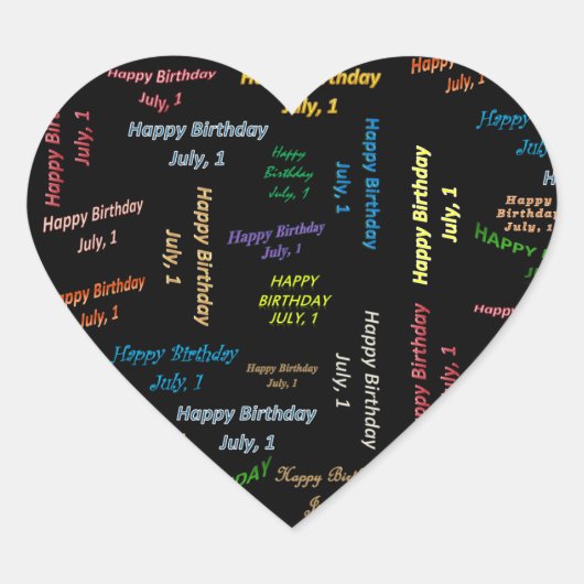 Sticker Cœur Juillet 1 Anniversaire (Devant)