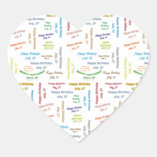 Sticker Cœur Juillet, 28 Anniversaire