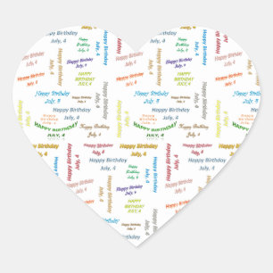 Sticker Cœur Juillet 4 Anniversaire