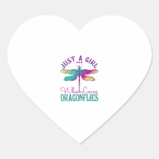Sticker Cœur Just A Girl Who Loves Dragonflies Dragonfly Lover 