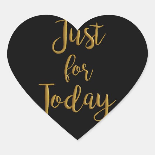 Sticker Cœur Just for Today gold quota AA NA 12 step recovery (Devant)