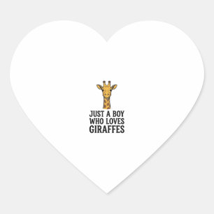 Sticker Cœur Juste un garçon qui aime les girafes T-shirt giraf