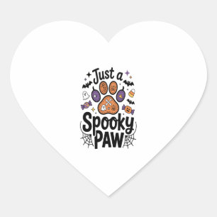 Sticker Cœur Juste Un PNG Paw Éffrayant, Halloween Chien