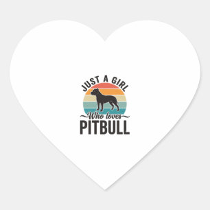 Sticker Cœur Juste une fille qui aime le design de chien vintag