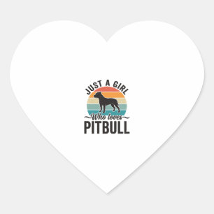 Sticker Cœur Juste une fille qui aime le design de chien vintag