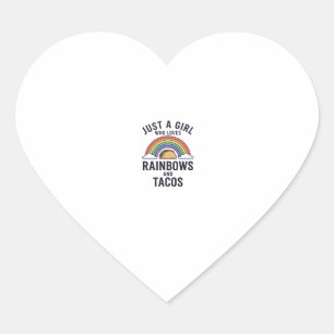 Sticker Cœur Juste une fille qui aime les arcs-en-ciel et les t