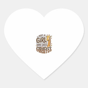Sticker Cœur Juste une fille qui aime les girafes T-Shirt vinta