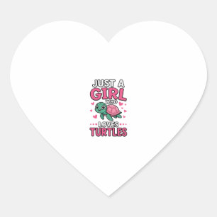 Sticker Cœur Juste une fille qui aime les tortues Vecteur de to