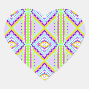 Sticker Cœur Kaleidoscope Rêves Tribaux Néon