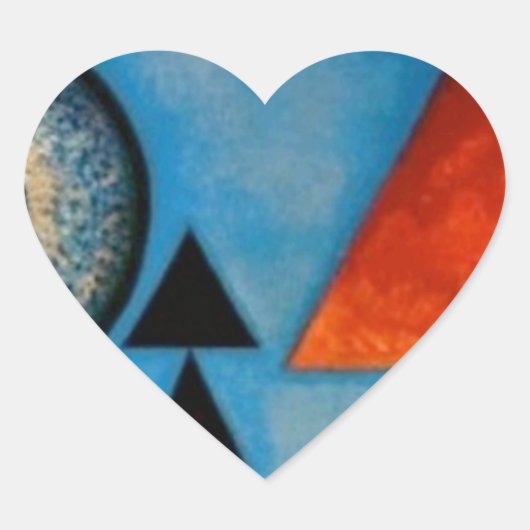 Sticker Cœur Kandinsky Soft Hard Abstrait (Devant)