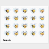 Sticker Cœur Kawaii Bee (Feuille)