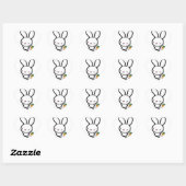 Sticker Cœur Kawaii Bunny et Carotte (Feuille)