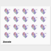 Sticker Cœur Kawaii Mermaid (Feuille)