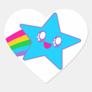 Sticker Cœur Kawaii Rave Neon Étoile Arc-en-ciel