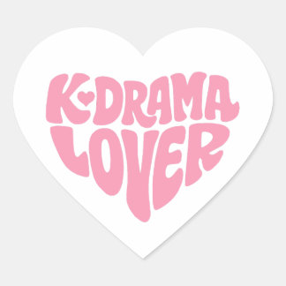 Sticker Cœur Kdrama Lover Pink Modern Minimalistic Typography
