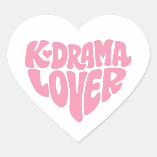 Sticker Cœur Kdrama Lover Pink Modern Minimalistic Typography (Devant)