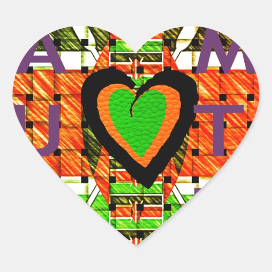 Sticker Cœur Kenya : Toute l'Afrique dans un pays - Drapeau tis (Devant)