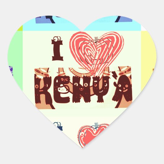 Sticker Cœur Kenya Travel Souvenir Pop (Devant)