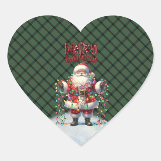 Sticker Cœur Kincaid Original Scottish Tartan Christmas (Devant)
