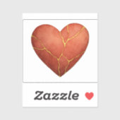Sticker Coeur Kintsugi (Feuille)