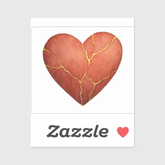 Sticker Coeur Kintsugi (Feuille)