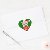 Sticker Cœur Kitten Noël Père Noël avec cadeau (Enveloppe)