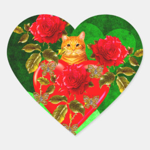 Sticker Cœur Kitty Chat Valentine