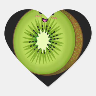 Sticker Cœur kiwi costume nourriture fruits halloween paresseux