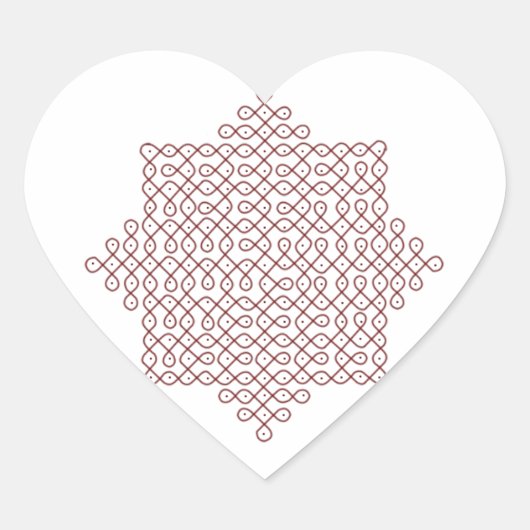 Sticker Cœur Kolam Art#1 (Devant)
