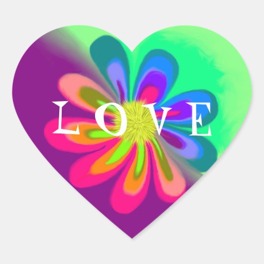 Sticker Cœur L fleur d'O V E (Devant)