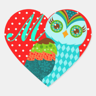 Sticker Cœur La Chouette Bleue - Des Chaussures De Coeur De Mon