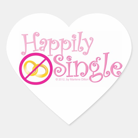 Sticker Cœur La collection Happily Single de MDillon Designs (Devant)