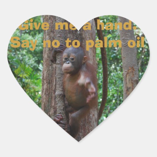 Sticker Cœur La faune d'Orangutan (Devant)