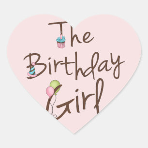 Sticker Cœur La fille d'anniversaire