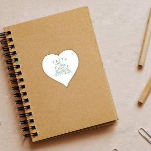 Sticker Cœur La Foi Moves Montagnes Bible Verse Chrétien