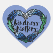 Sticker Cœur La gentillesse compte texas bluebonnets (Devant)