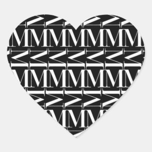 Sticker Cœur La lettre initiale M de monogramme, choisissent la
