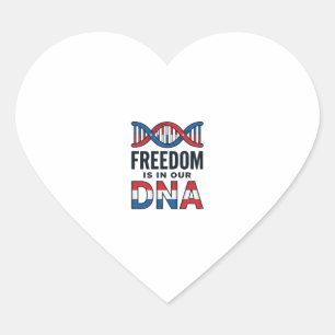 Sticker Cœur La liberté est dans notre ADN conception de t-shir