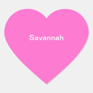 Sticker Cœur La savane badine le blanc rose personnalisé