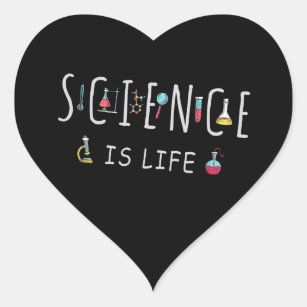 Sticker Cœur La science est la vie