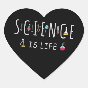 Sticker Cœur La science est la vie