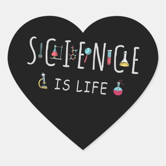 Sticker Cœur La science est la vie (Devant)