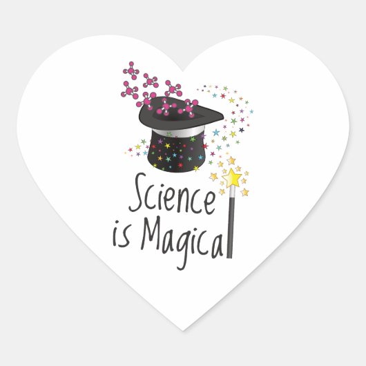 Sticker Cœur La science est magique (Devant)