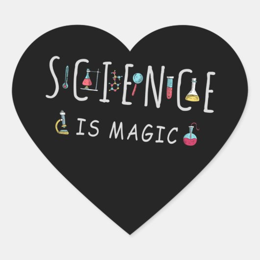 Sticker Cœur La science est magique (Devant)