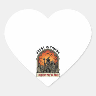 Sticker Cœur La sorcière du cimetière des zombies arrive Hallow
