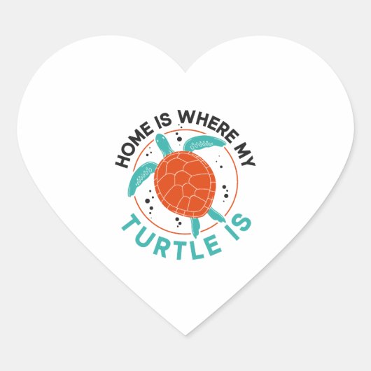 Sticker Cœur La Tortue De Mer Maison Où (Devant)