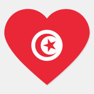 Sticker Cœur La Tunisie/drapeau tunisien de coeur