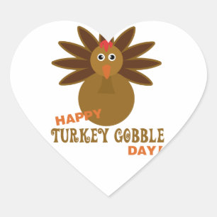 Sticker Cœur La Turquie heureuse avalent le thanksgiving de